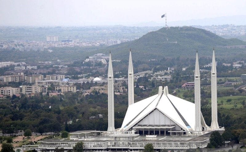 Pemandangan umum Islamabad, ibu kota Pakistan yang modern dan hijau dengan Pegunungan Margalla