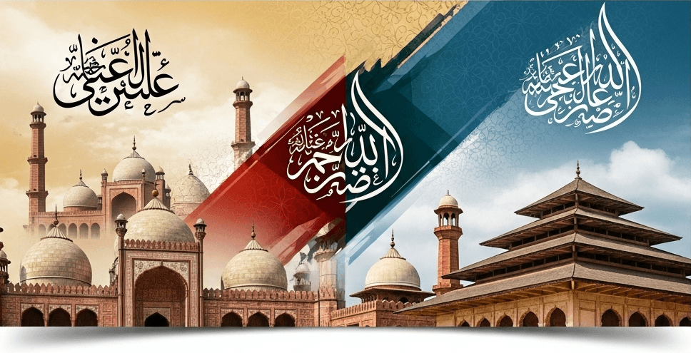 Perpaduan arsitektur masjid di Indonesia dan Pakistan, menunjukkan pengaruh Islam dalam seni bangunan kedua negara