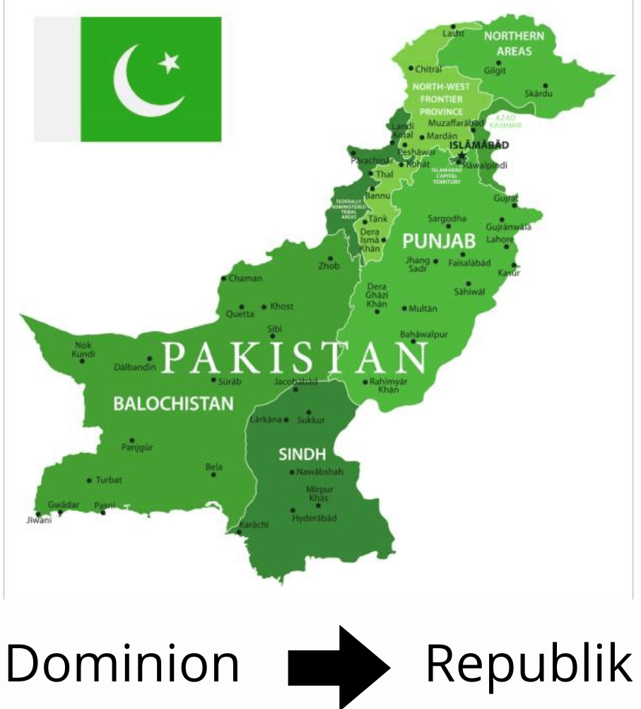 Peta Pakistan Dari Dominion ke Republik