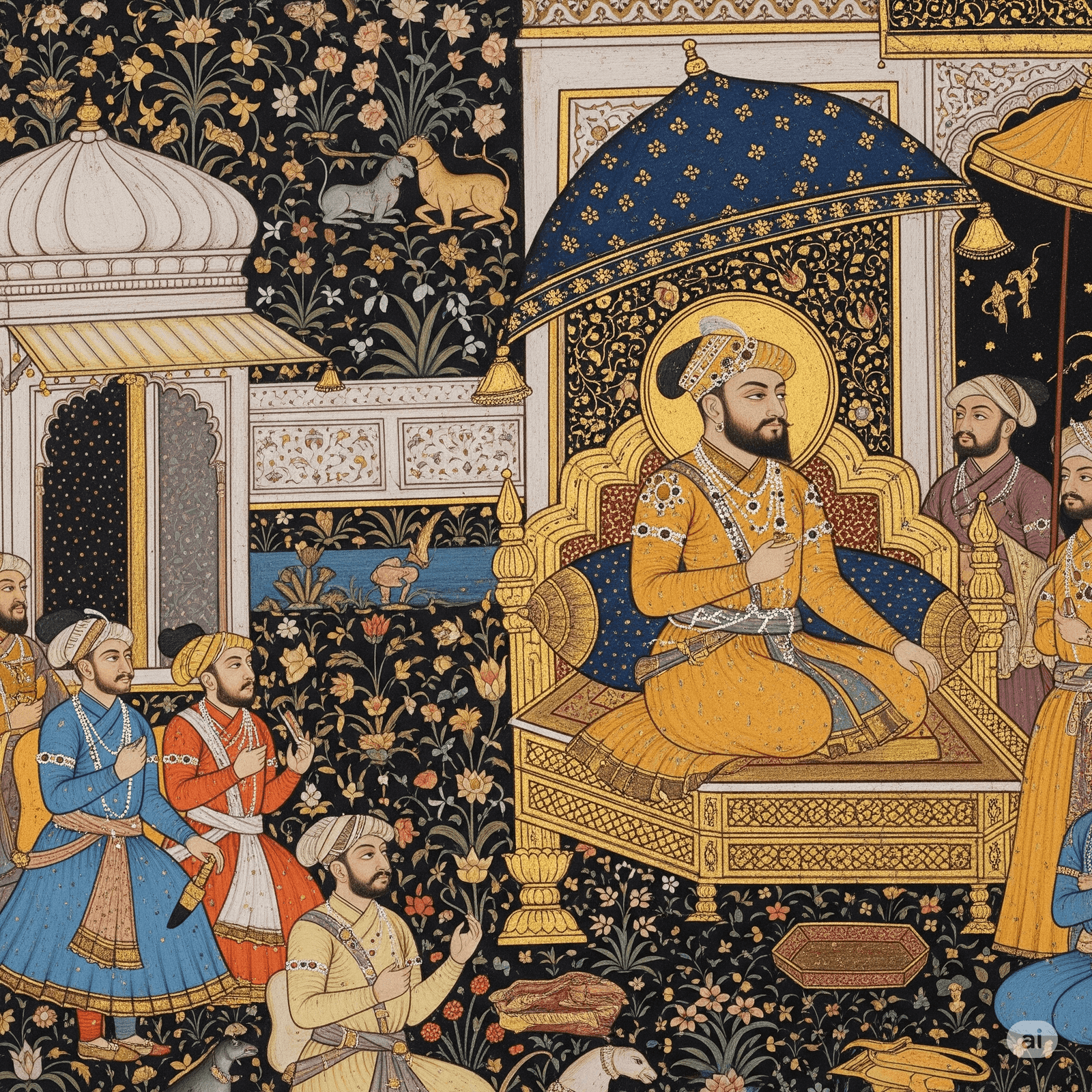 Lukisan miniatur Mughal abad ke-17 yang menggambarkan Kaisar Jahangir