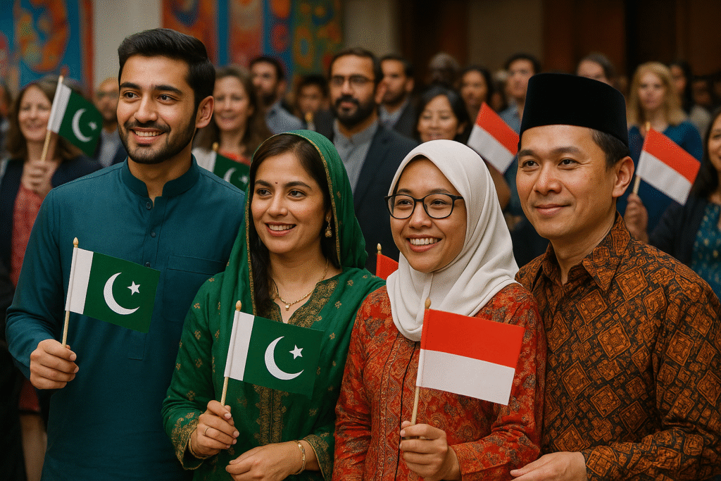 Ilustrasi Diaspora Pakistan dan Indonesia dalam Acara Budaya Internasional