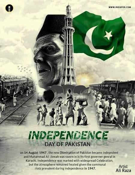 Potret Muhammad Ali Jinnah, Bapak Pendiri dan Arsitek Negara Pakistan, sedang berpidato