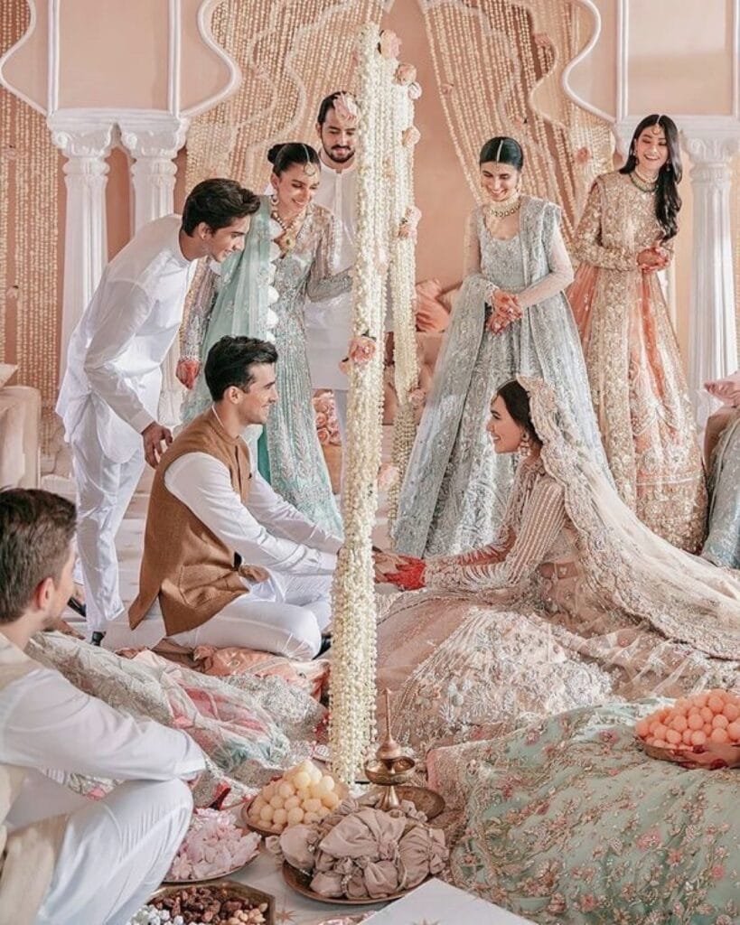Suasana jamuan resepsi Walima mewah di pernikahan Pakistan
