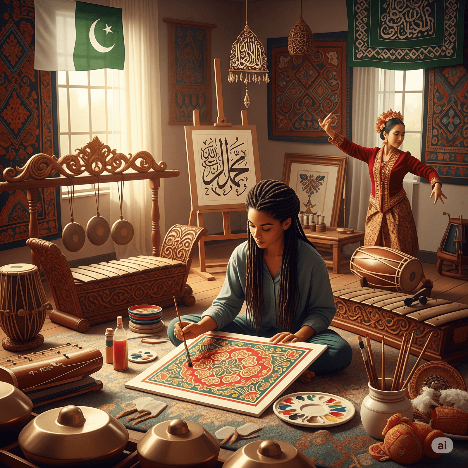 Anak-anak atau remaja berpartisipasi dalam sesi terapi tari atau drama, menunjukkan peningkatan ekspresi diri dan keterampilan sosial