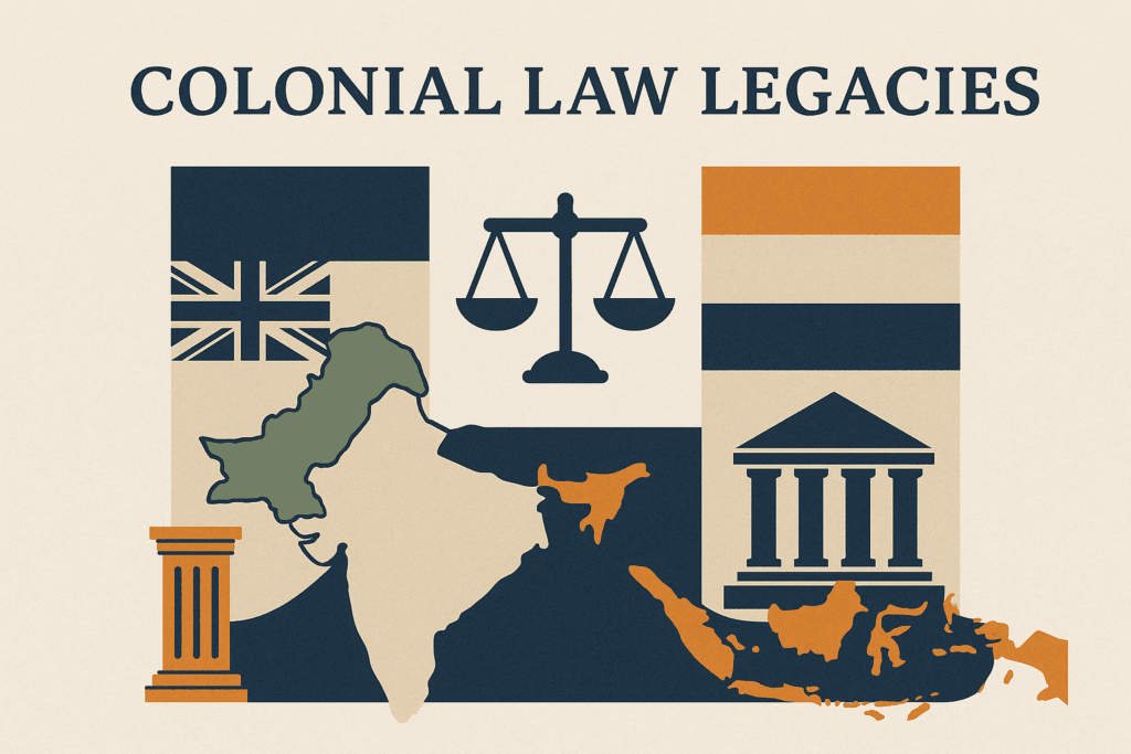 Ilustrasi warisan kolonial Inggris dan Belanda