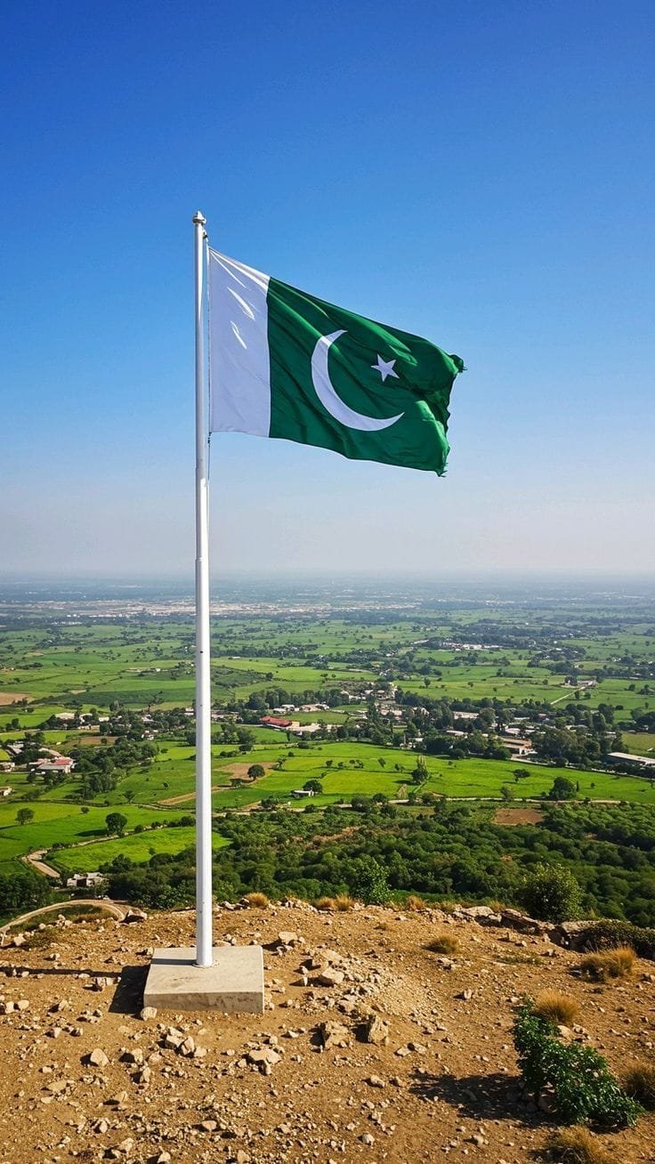 Ilustrasi bendera Indonesia dan Pakistan yang berdampingan, melambangkan eratnya hubungan bilateral