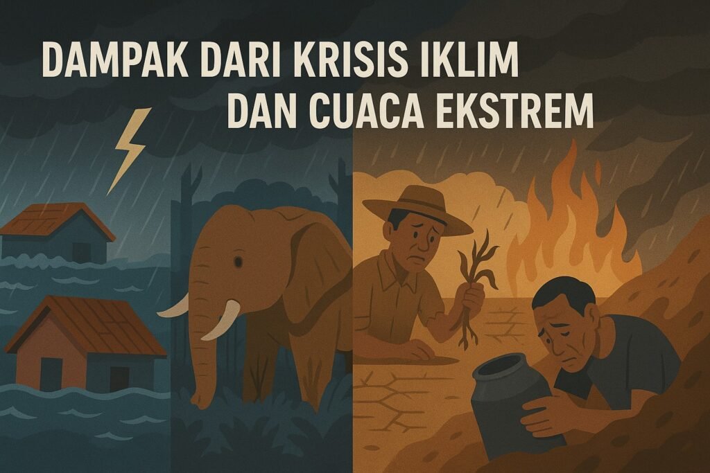 Seorang petani berdiri di lahan kering di Pakistan, menunjukkan dampak kekeringan akibat berkurangnya pasokan air dari Sungai Indus