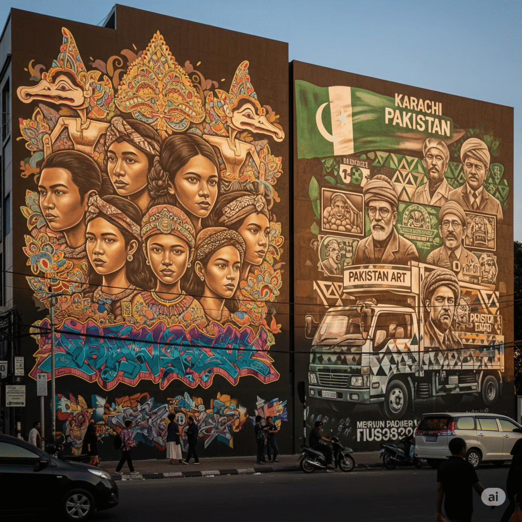 Seni jalanan di Pakistan yang menyuarakan perdamaian dan identitas
