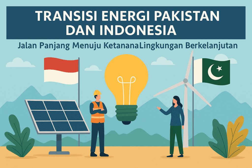 Panel surya dan Turbin Angin sebagai simbol transisi energi Pakistan dan Indonesia