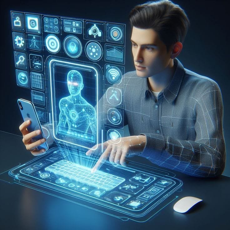 Illustration of a diverse group of young Pakistani professionals confidently looking forward in front of a digital screen displaying code and graphs